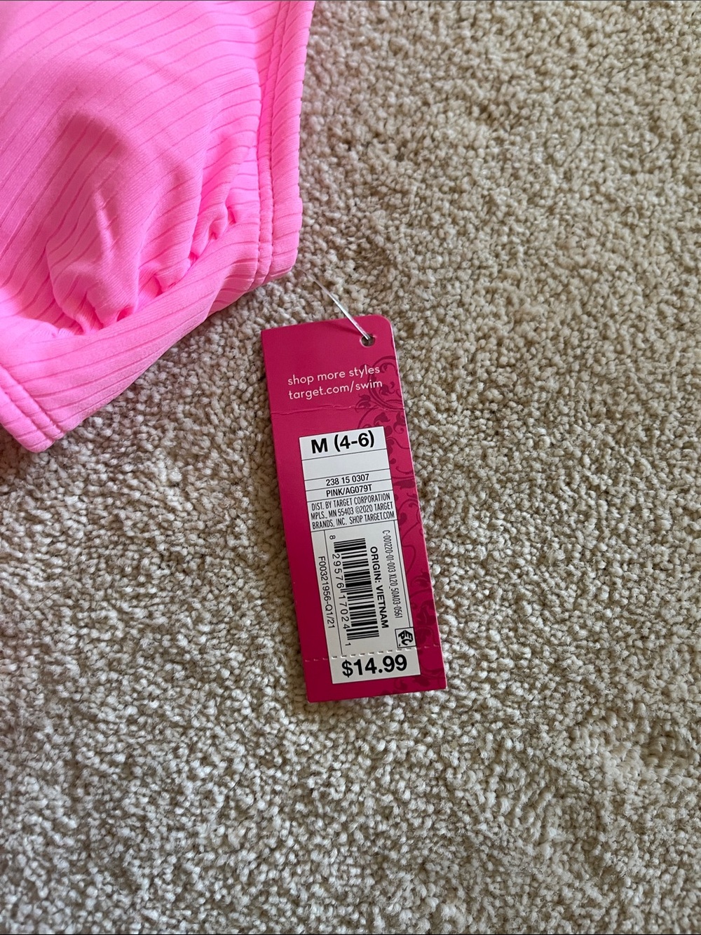 Target Pink Ribbed Halter Bikini Set - Picture 3 of 4